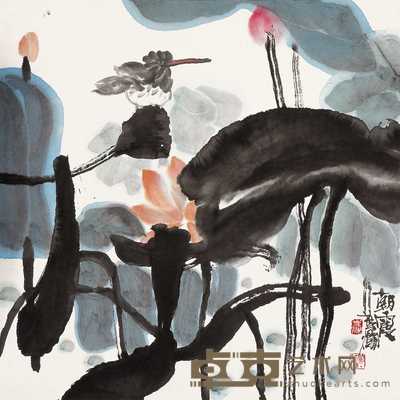 叶烂 朝霞 镜心 69×68cm